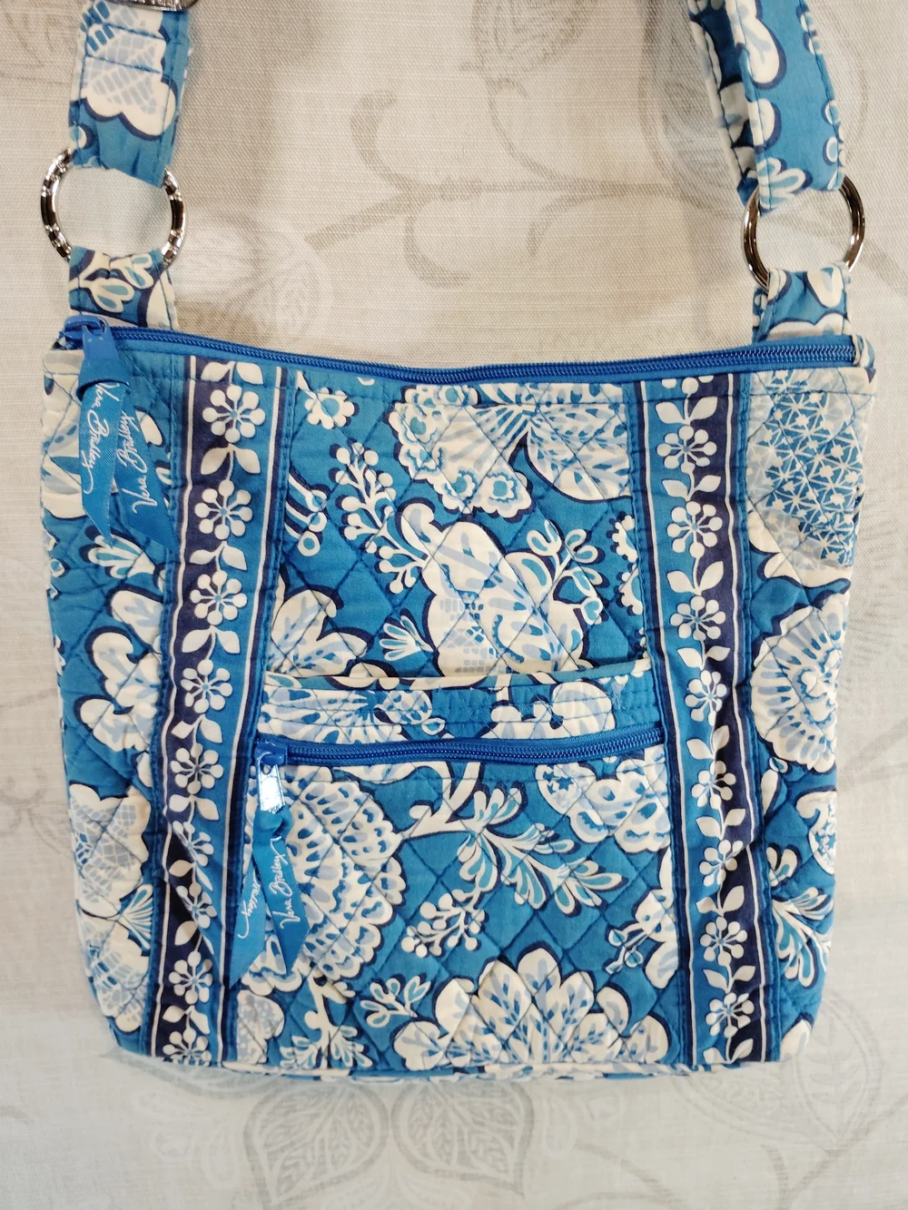 Vera Bradley Blue and White Quilted Crossbody Bag